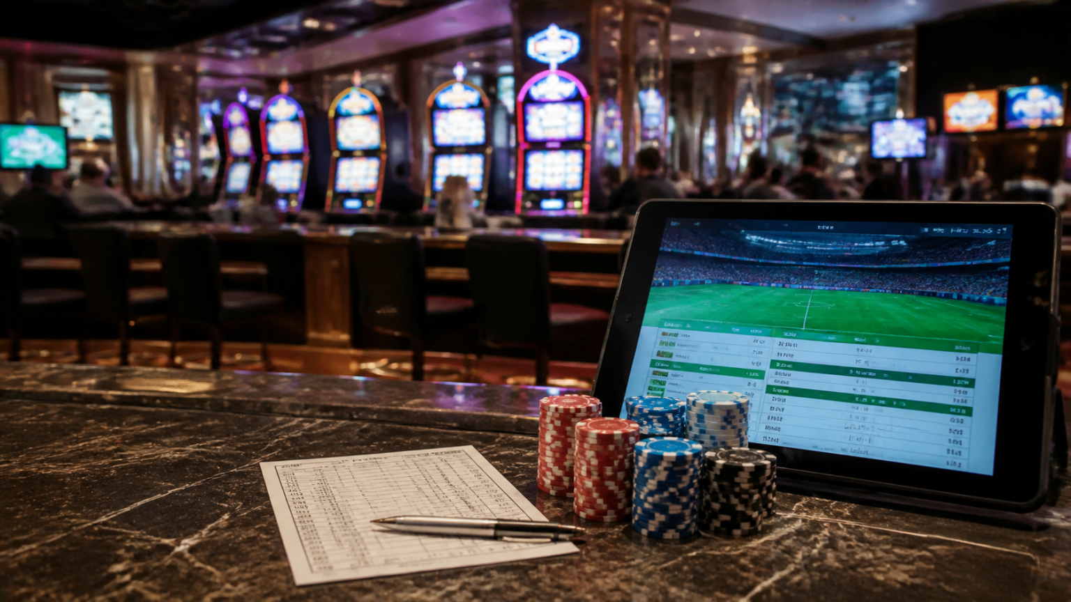Best Betting Sites Malaysia: What to Look for Before You Play Casino betting desk with chips and a betting site screen