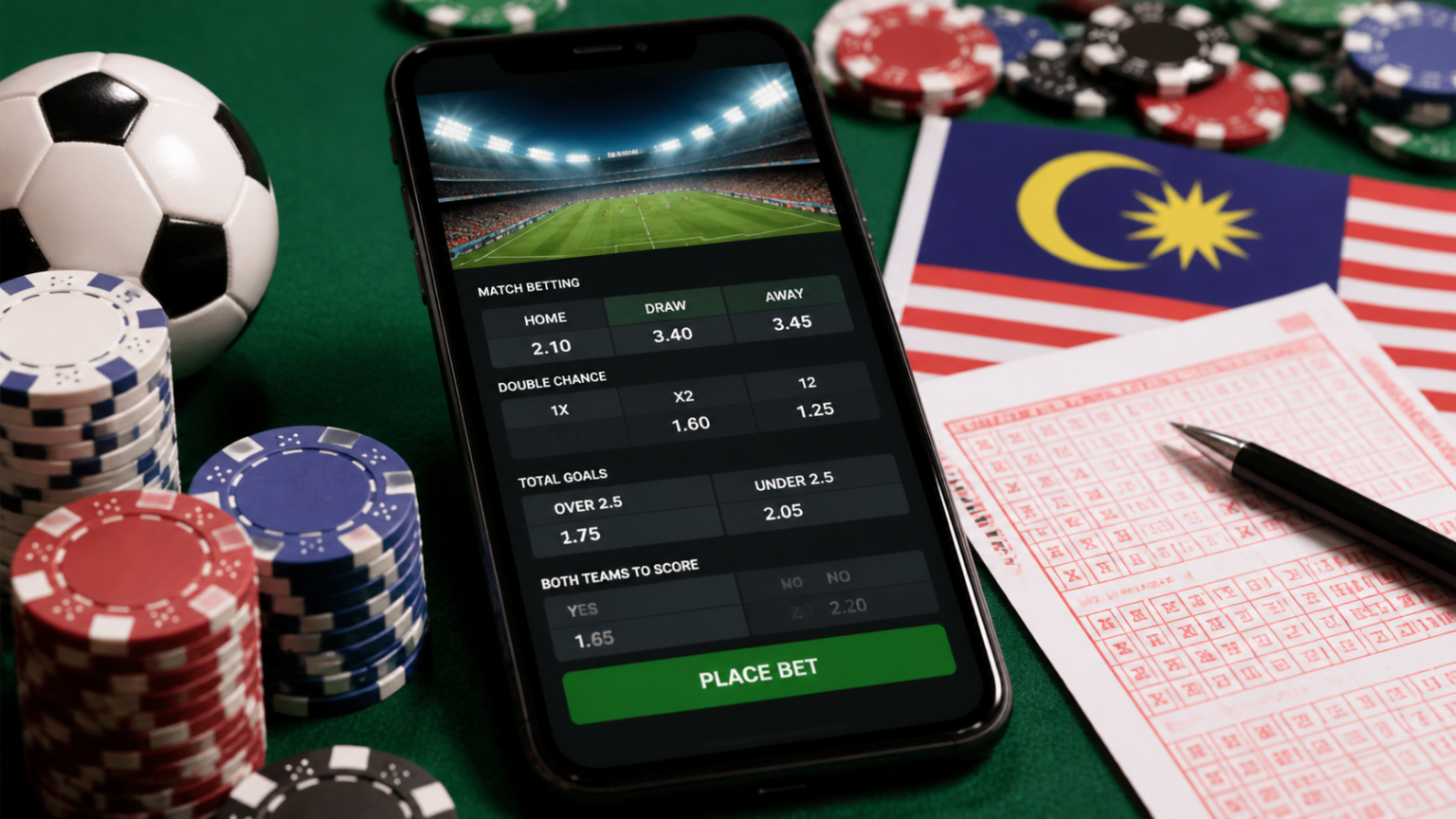 Best Betting Sites Malaysia: What to Look for Before You Sign Up Mobile sportsbook screen showing betting options and casino chips