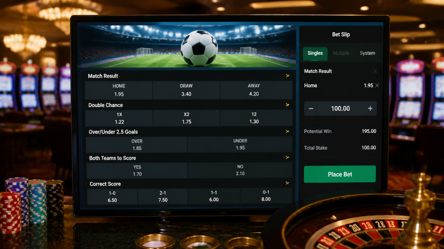 Miglior bookmaker non aams: criteri utili per scegliere con attenzione Schermata di scommesse sportive con quote e schedina