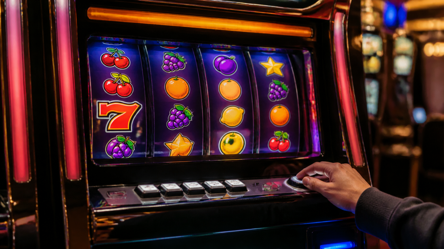 Panduan Memahami situs slot gacor 2026 untuk Pemain Cermat Mesin slot kasino dengan gulungan berwarna dan tombol putar