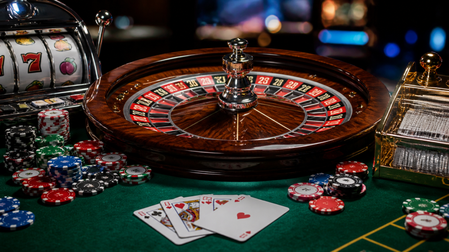 sg online casino: What Players Should Evaluate First Casino gaming table with roulette and cards