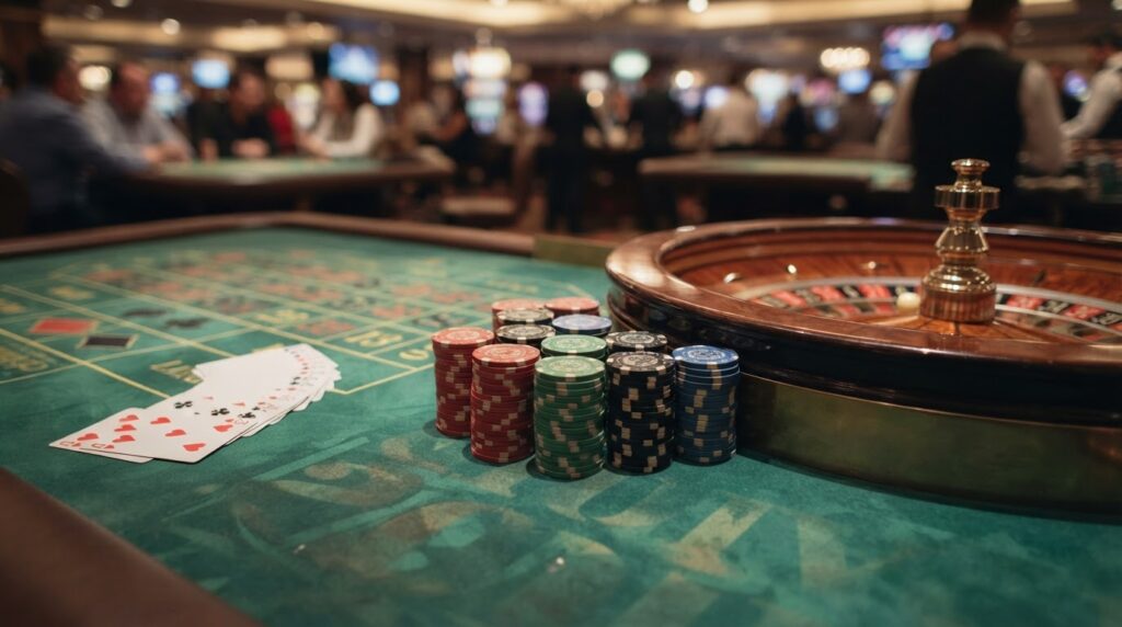 เว็บ คาสิโนออนไลน์: ทำความรู้จัก Slots Casinos และฟีเจอร์สำคัญ โต๊ะคาสิโนออนไลน์พร้อมรูเล็ตและชิปเดิมพันสำหรับเว็บพนันออนไลน์
